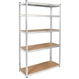 Rebel Regał metalowy magazynowy 205x120x45 srebrny RB-1252