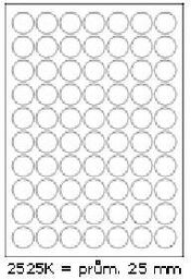 Samoprzylepne etykiety 25 x 25 mm, 70 etykiet,
