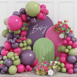 Zestaw balonów do girlandy balonowej różowo-fioletowo-zielony - 103
