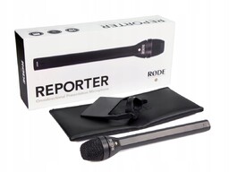 Rode Reporter Mikrofon reporterski z widoczną nakładką reklamową