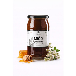 Miód Gryczany 1100g Naturalny Polski Ciemny Wyrazisty Smak