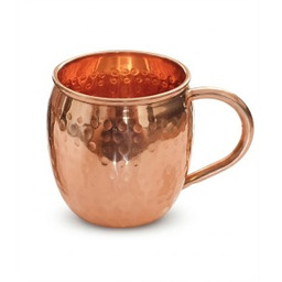 Miedziany kubek tłoczony 500 ml z uchwytem [SE
