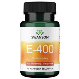 SWANSON Witamina E 400UI, 60 kapsułek