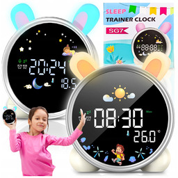 Budzik Dla Dzieci Zegar Królik Lampka Nocna Led