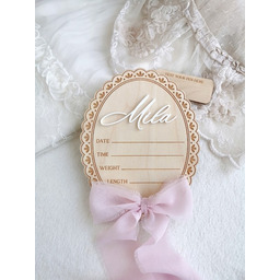 Pakamera Tabliczka powitalna dla noworodka, metryczka dla dziewczynki,