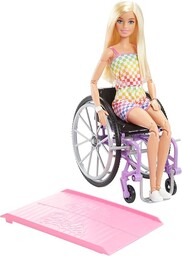 Barbie Fashionistas Lalka (blondynka) w tęczowym kombinezonie,