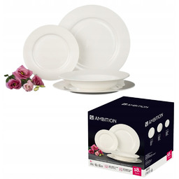 Zestaw Obiadowy Talerze Serwis Dla 6 Osób Porcelanowy