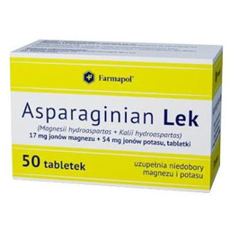 Asparaginian Lek - 17 mg jonów magnezu +