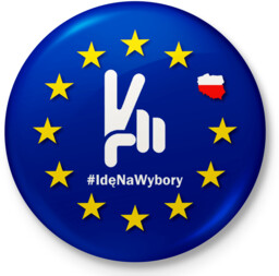 Button magnes na lodówkę Idę na wybory Unia