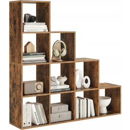 Regał z przegrodami działowy schodkowy rustykalny