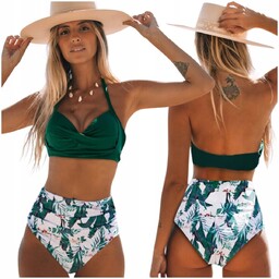 Strój Kąpielowy Dwuczęściowy Bikini Boho, Wysoki Stan, Rozmiar
