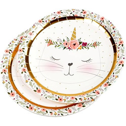 Homéa, Zestaw 6 talerzy kartonowych D23Cm Boho Kot