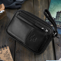 Saszetka skórzana do ręki PAOLO PERUZZI T-56-BL czarna