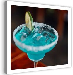 Obraz, Kieliszek z niebieskim drinkiem 50x50