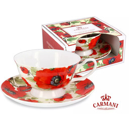 PORCELANOWA FILIŻANKA ZE SPODKIEM CARMANI Maki