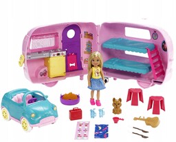 Lalka Barbie Chelsea Auto kamper kabriolet FXG90