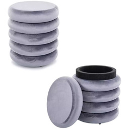 Pufa Calvi Velvet Szary