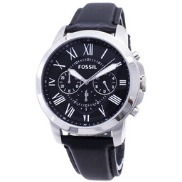 Zegarek Fossil Grant Chronograph Black Leather Strap FS4812