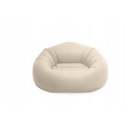 Pufa Fotel Dmuchany welurowy Jednoosobowy Beżowy 137x127x74 Intex