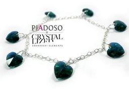 Kryształy Bransoletka Srebro Emerald AB Certyfikat