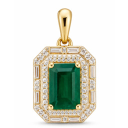 Złota Zawieszka z Diamentami i Szmaragdem pr 585