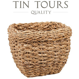 KWADRATOWY KOSZ Z TRAWY MORSKIEJ 25x25x20 cm