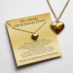 Naszyjnik z dedykacją serce na urodziny dla żony