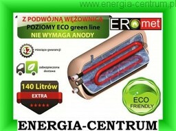 Bojler ERMET 140l podwójna wężownica poziomy CWU zasobnik