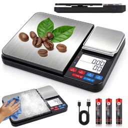 Dwuplatformowa Waga Kuchenna LCD Jubilerska Precyzyjna 1G-10KG