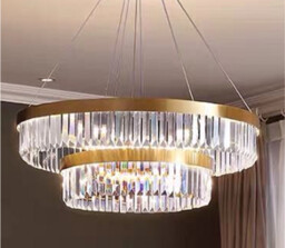 Luxita Double - żyrandol kryształowy LED 80cm złoty