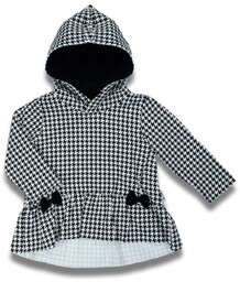 Dziewczęca bluza dresowa z kokardkami w pepitkę biała