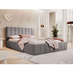 Łóżko tapicerowane z pojemnikiem SFG0116 180x200 Welur Szary