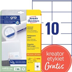 Trwałe etykiety papierowe 105 x 57 mm, białe