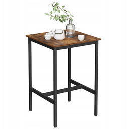 Wysoki stół, kwadratowy stół barowy, stalowa rama, 60x60x92cm