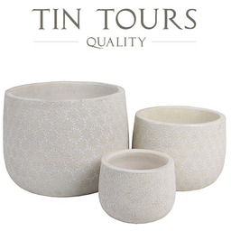 KOMPLET 3 DONICZEK CERAMICZNYCH