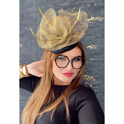 Pakamera Fascynator toczek ROSE CZARNY ZŁOTY / inne