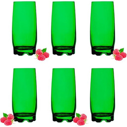 Komplet 6 x Szklanka 380ml Rainbow Zielona