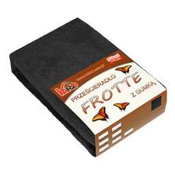 KARO Prześcieradło frotte z gumką 160x220 czarne 044
