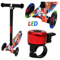 Hulajnoga Led dla dzieci Dzwonek Trójkołowa Multicolor balansowa