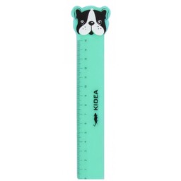 Linijka z figurka 15cm Kidea DF-LF15CMKAD-90105-SZARY DF-LF15CMKAD-90105-ZIELONY, Kolor: