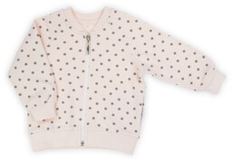 Dziewczęca bluza dresowa bomberka groszki łososiowa Nicol,r.110