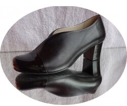 Skorzany BOTEK czarny OBCAS lakier elegancja 41