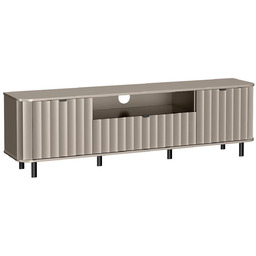 Edinos Szara ryflowana szafka RTV z szufladą glina