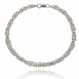 Bransoletka Srebrna Splot Królewski 4,50 mm Pełna pr