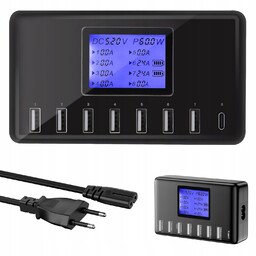 Ładowarka 8X Portowa Usb Mocna 60W Do Telefonu