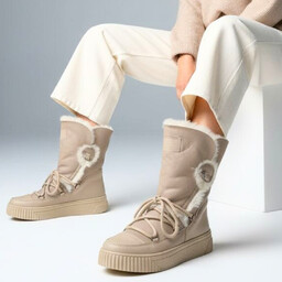 Armodo Beżowe Śniegowce Ocieplane Obuwie Damskie