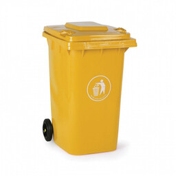 Plastikowy pojemnik na śmieci, śmietnik, 240 litrów, żółty