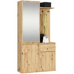Elior Garderoba z lustrem dąb artisan - Blex