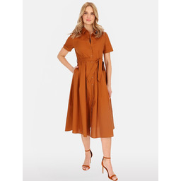 Bawełniana Sukienka Damska Midi z Guzikami