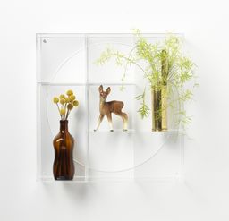 Przezroczysta akrylowa wisząca gablotka / półka 45x45 naga